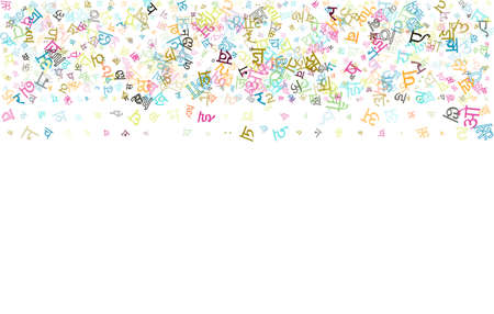 Colorful vector background made from Hindi alphabets, scripts, letters or characters in flat style.のイラスト素材
