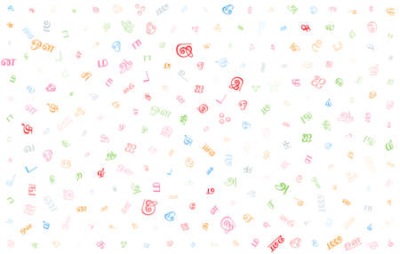 Colorful vector background made from Tamil alphabets, scripts, letters or characters in flat style.のイラスト素材