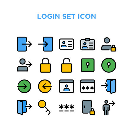 Login Set Iconsのイラスト素材
