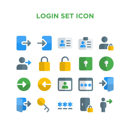 Login Set Iconsのイラスト素材