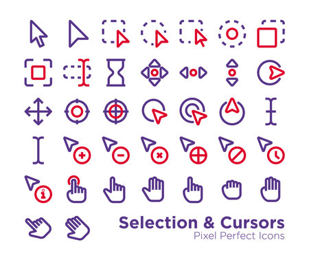 Selection and Cursors Iconsのイラスト素材