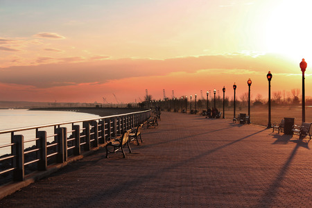 Sunset in Jersey Park, New Jerseyの写真素材