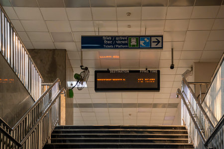 A view of Saltlake Stadium metro station of Kolkata East West Metro system in Kolkata on 18th...