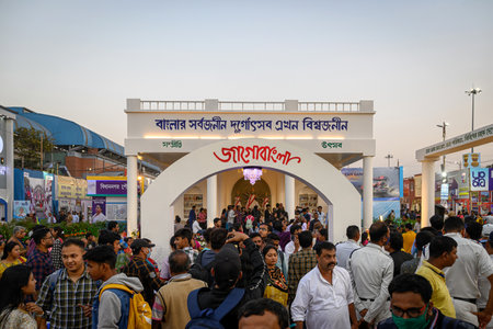 Book loving people gathered at International Kolkata Book Fair, one of the largest Book Fair in the world organised by Publishers and Booksellers at Boimela Prangan, Kolkata, India on February 2023のeditorial素材