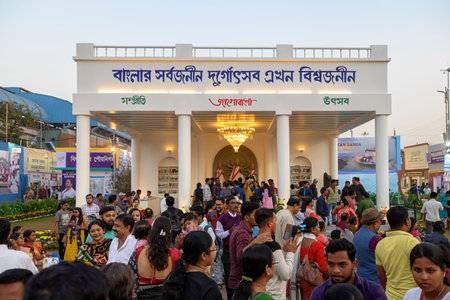 Book loving people gathered at International Kolkata Book Fair, one of the largest Book Fair in the world organised by Publishers and Booksellers at Boimela Prangan, Kolkata, India on February 2023のeditorial素材