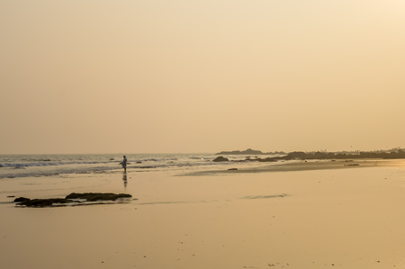 Beautiful sea shore at sunrise or sunset sunset Wild Empty Tropical beach.の写真素材
