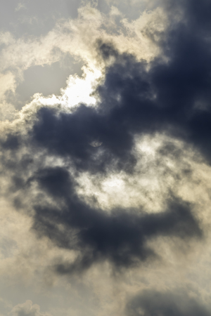 Dramatic sky with stormy clouds. Dark sky and dramatic black cloud before rain. Calcutta Indiaの写真素材