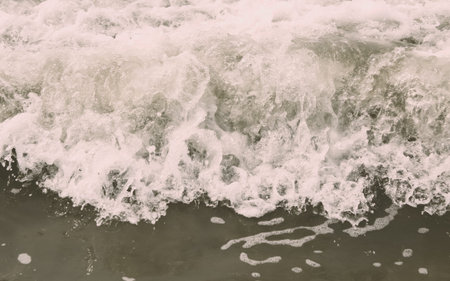 High Angle View Of Rippling Splashing Ocean Waves. Rippled sea water wave Wallpaper background for...