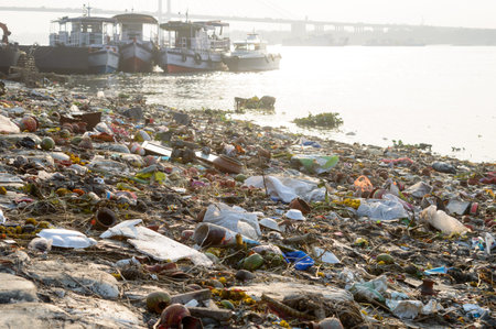 Ganges Water Pollution Polluted holy Ganga with human waste, industrial leftovers, domestic sewage...