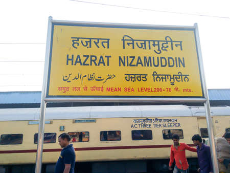 Hazrat Nizamuddin railway station in South Delhi Division of the Northern Railway zone of the Indian Railways was upgraded to help relieve congestion at New Delhi Railway Station. India August 2019のeditorial素材