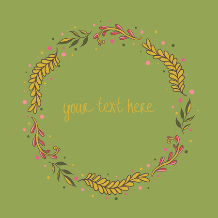 Floral vector frame with place for your text.Can be used as creating card, invitation card for wedding,birthday and other holiday backgroundのイラスト素材