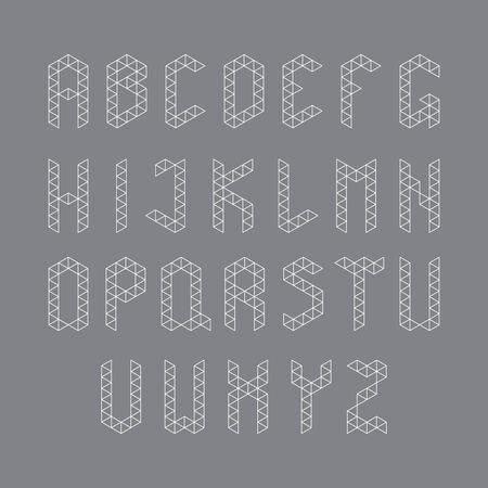 White vector alphabet set in abstract and geometric styleのイラスト素材