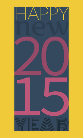Happy new year 2015 typography.Vector illustration in flat style