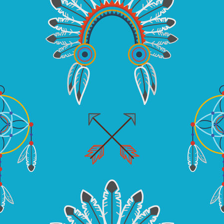 Indian flat seamless patternのイラスト素材