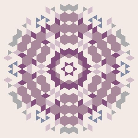 Vector circular geometric background.Round isolated template consisting of triangular shapesのイラスト素材