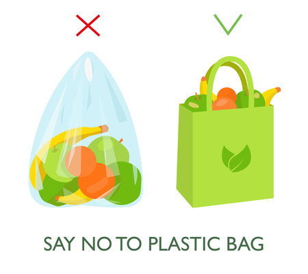Say no to plastic. plastic pollutioN. ecological problemのイラスト素材