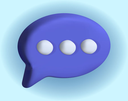 chat with three dots speech bubbles composition 3d iconのイラスト素材