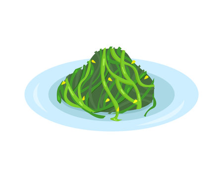 Seaweed Chuka Salad with sesame seeds on Isolated backgroundのイラスト素材
