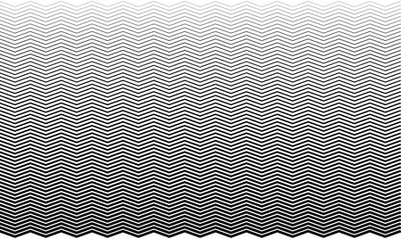 Halftone zigzag gradient background. Monochrome effect wavy striped. Black horizontal overlay in pop styleのイラスト素材