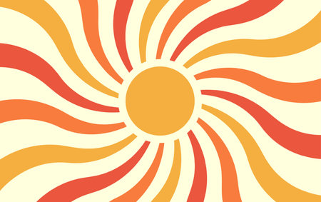 Retro abstract background with sun beam and rainbow rays. Sunburst backdrop.のイラスト素材