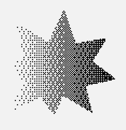 Playful abstract explosion gradient star. Set of bitmap playful shapes. Design element. Retro spiked circle stickers.のイラスト素材