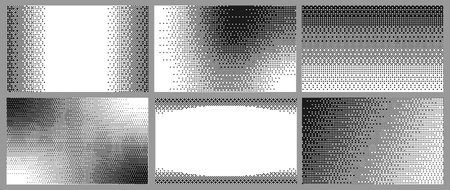 Pixelated gradient bitmap frame background. Y2K aesthetics texture. Retro game technology rectangleのイラスト素材