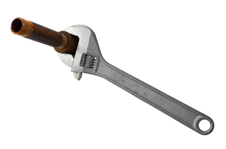 wrench in the work. Isolated photo.の写真素材