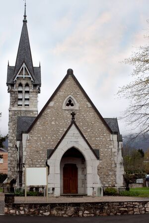 small Catholic church in the Gothic style  photoの写真素材