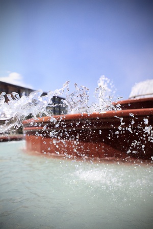Summer fountain and macro photos of water splashesの写真素材