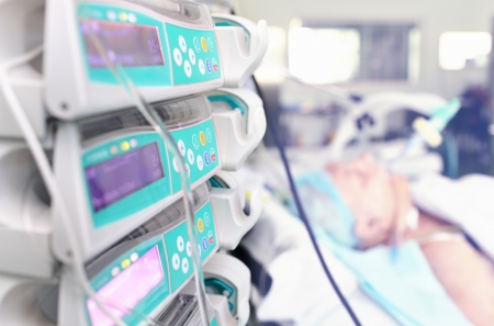 Modern medical equipment in the clinic, at the bedside の写真素材