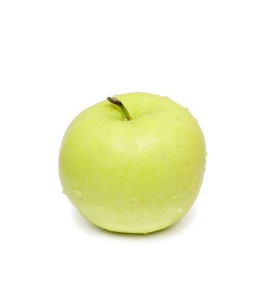 green apple isolated on white backgroundの写真素材