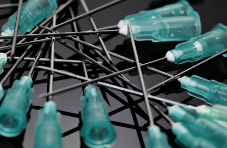 many medical needles  Stylish background の写真素材