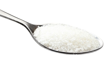 spoon of sugar  Isolated on white の写真素材