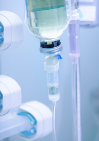 intravenous drip medication in the hospital 