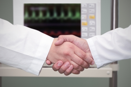 handshake in the hospital の写真素材