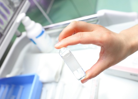 Nurse with medication in hospitalの写真素材