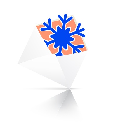 Merry Christmas  open envelope with a snowflake  Vector illustrationのイラスト素材