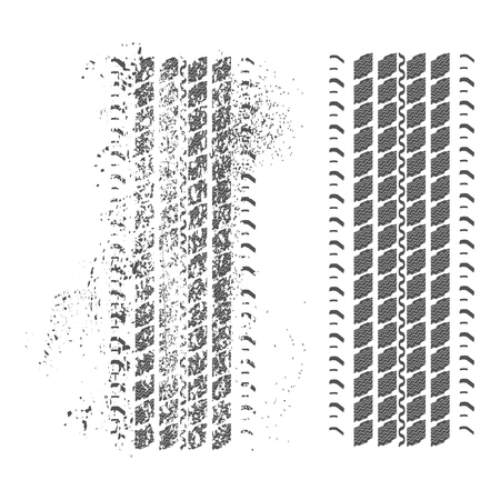 Tire tracks on a white background for your designのイラスト素材