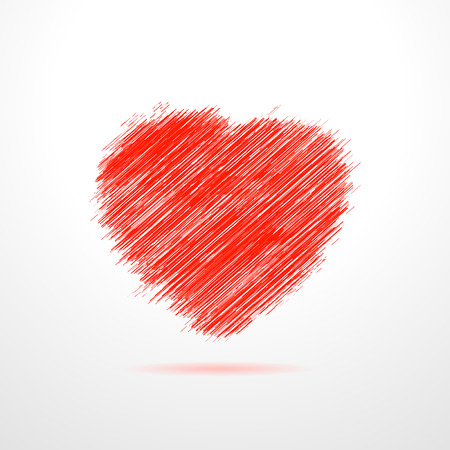 Weightless loving heart with shadow. idea for Valentine's greeting cardのイラスト素材