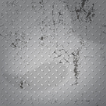 Dilapidated metal plate with cracks and scuffsのイラスト素材