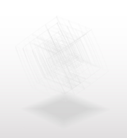 Technological strokes in the abstract cube designsquareのイラスト素材