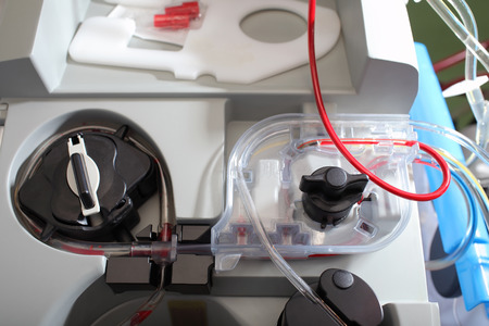 Modern hemodialysis machine after functionの写真素材
