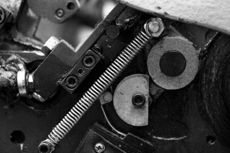 Metal parts of the mechanism an industrial equipmentの写真素材