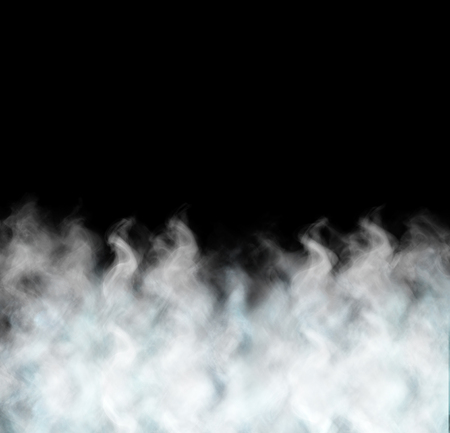 Dense smoke isolated on black backgroundの写真素材