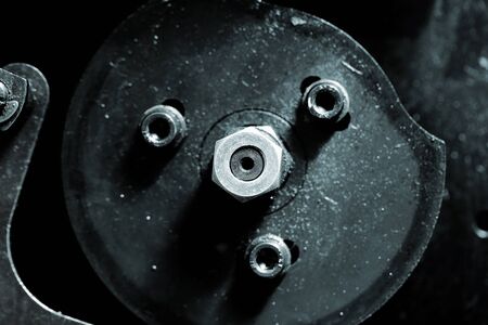Central nut of the shaft industrialの写真素材