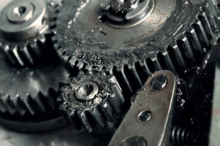 Lubricated gears of vehicular transmission macroの写真素材