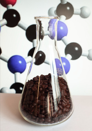 Coffee biochemistry molecular formula in labの写真素材
