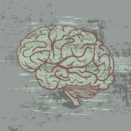 Brain in a profile in nervous strainのイラスト素材