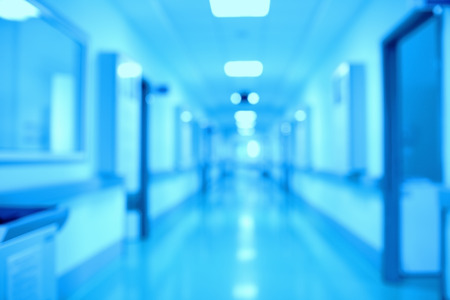 Perspective in modern scientific research laboratory corridorの写真素材