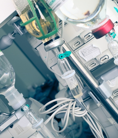 Preparations for medical intravenous therapy in hospital.の写真素材